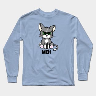 Meh Cat (Small Design) Long Sleeve T-Shirt